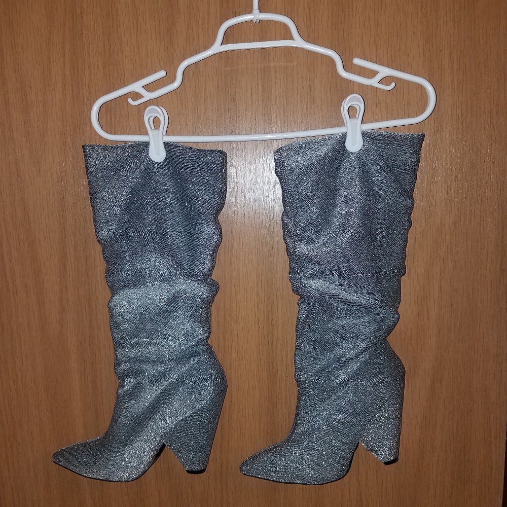 Silver Slouch Boots